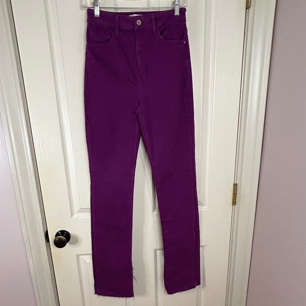 Zara‎ Purple High Rise Jeans Raw Hem Women's Size 4